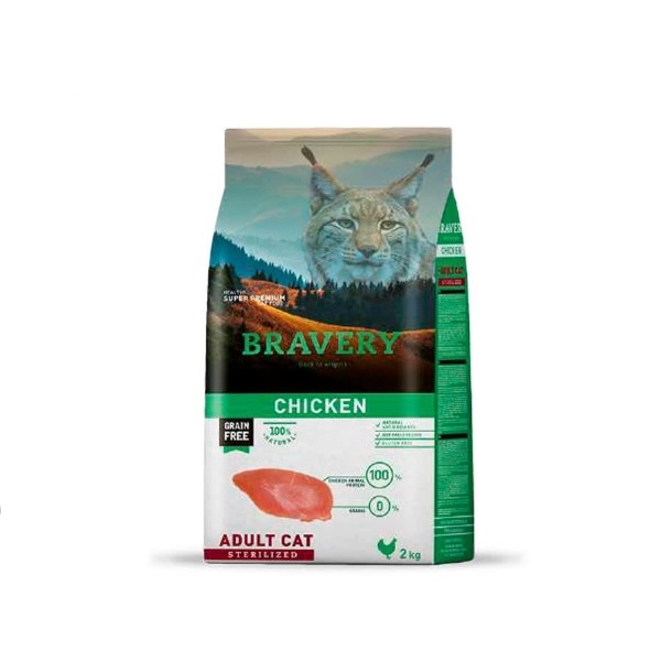 BRAVERY CHICKEN ADULT CAT STERILIZED 2 Y 7 KG