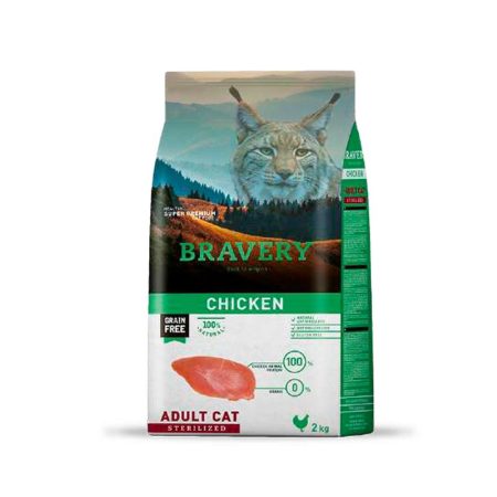 BRAVERY CHICKEN ADULT CAT STERILIZED 2 KG - 7KG
