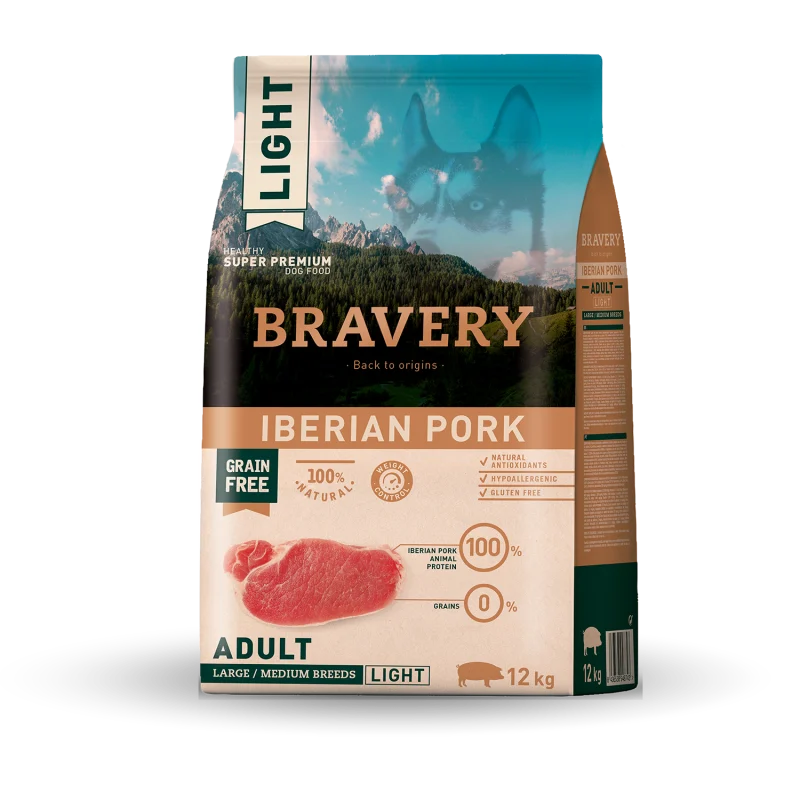 BRAVERY LIGHT IBERIAN PORK ADULT L/M BREEDS 12KG