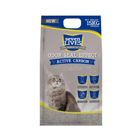 SEVEN LIVES ODOR SEAL EFFECT WHIT ACTIVE CARBÓN 15KG
