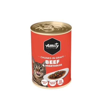 AMITY CHUNKS - BEEF AND VEGETABLE ADULT CAT LATA 415 GR